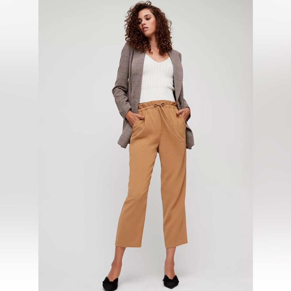 Aritzia Wilfred Kari Pant | Paperbag Waist | Camel Brown | XS - Picture 5 of 9